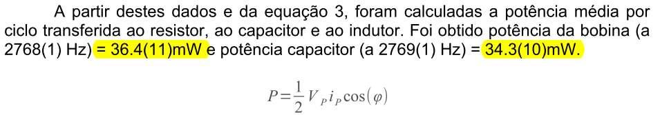 Potência dissipada Mas ao aumentar a freq, a impedância do capacitor diminui, aumentando a corrente, e