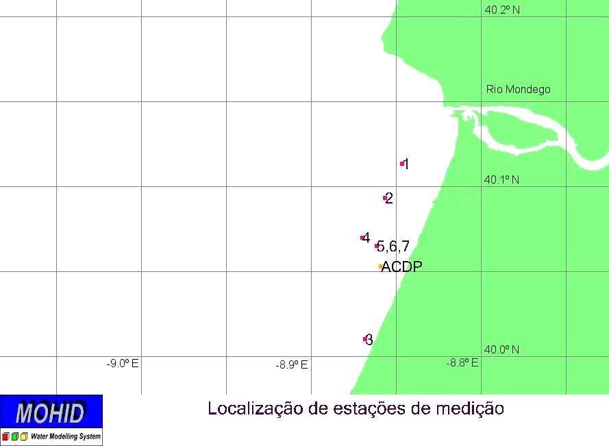 N Figura Erro! Não existe nenhum texto com o estilo especificado no documento.-2: Localização de estações de medição e de levantamento ADCP.