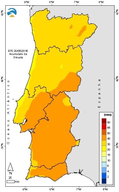 Quadro IV - Temperaturas acumuladas entre 01 de janeiro e 31 de maio de 2016 para a temperatura base de 3.5ºC na vinha T acumuladas (ºC) desde 01 de janeiro 2016 Regiões Vitivinícolas Tb = 3.