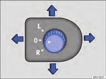 Para desativar a função tilt down quando engatase a marcha a ré, o interruptor rotativo deve ser posicionado em L ou 0.