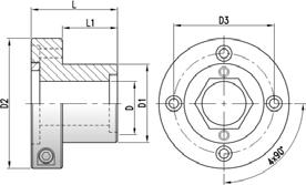 A pressão hidráulica é activada por um parafuso, eliminando qualquer folga entre ferramenta e o veio da máquina. Flange de aperto não incluida.