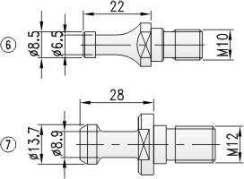 Pino retentor - Enganche Nr. 1 SK30 IMA, Maka,Reichenbacher A424.013.109.41 Weeke, etc.(din 69872) 2 SK40 IMA, Maka,Reichenbacher A424.019.114.99 Weeke, etc.