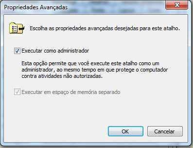 2) Habilite a Execução do Prompt de comando como administrador, faça isto indo no disco local c:\usuarios\nome do Usuário\AppData\Roaming\Microsoft\Windows\Menu Iniciar\Programas\Acessórios\ a.