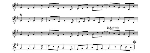Coda O sinal chamado coda é usado em combinação com o segno. Em partituras que envolvam repetições de um ou mais temas antes da secção final, a coda representa um salto na leitura da partitura.