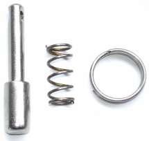 ACCESSORIES PINs, pull pins and cotter pins Stainless Steel AISI 316 and 302 (Pull pins and Cotter pins). Intended for coupling Part Cotter pin Pins 80.10 07.28 Pull pins 85.10 Cotter pins 98.