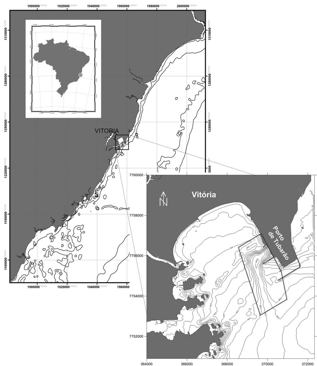QUARESMA VS, BASTOS AC, LOUREIRO DV & PAIXÃO S 489 Figura 1 Localização da área de estudo. O retângulo mostra a área investigada.