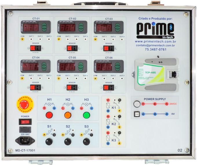 Maleta Didática de Controle de Temperatura Equipada com seis controladores de temperatura que permitem a fácil utilização de sensores NTC e PT-00 (inclusos), a Maleta Didática de Controle de