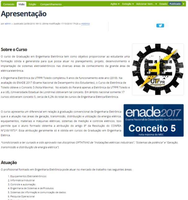 APRESENTAÇÃO Informações sobre o Curso Neste espaço, é importante trazer as principais informações sobre o curso, pois é voltado principalmente aos futuros alunos.