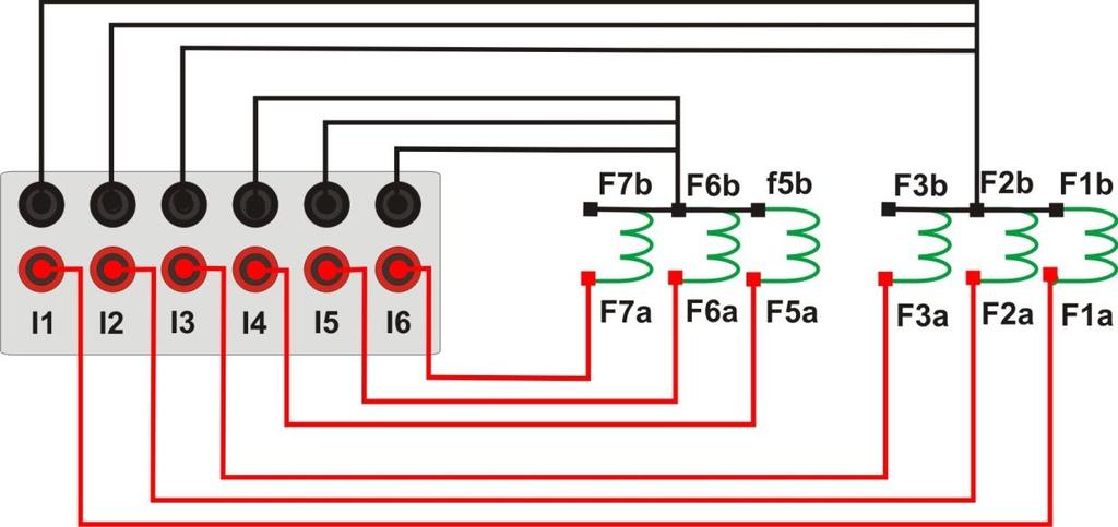 2 Bobinas de Corrente Ligue os canais de corrente I1, I2 e I3 do CE-600X aos pinos F1a, F2a e F3a do relé respectivamente, ligue os três comuns do CE-600X aos pinos F1b, F2b e F3b do