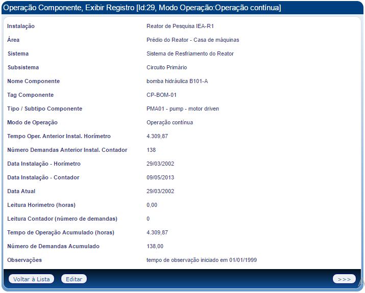 64 FIGURA 20 Tela que apresenta a impressão dos dados selecionados FIGURA 21 Seleção da opção exibir para um registro armazenado no módulo Dados de Operação Componente 4.