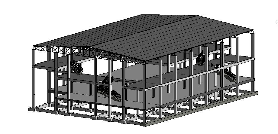 11 Modelo de arquitetura (autora) Projeto de Estruturas Após o modelo de arquitetura, a especialidade modelada foi a estrutura.