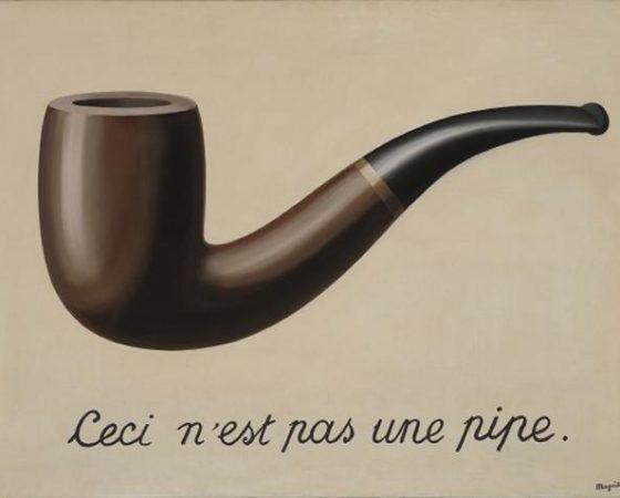 Criando um conflito entre a imagem e o texto, Magritte expressou suas dúvidas sobre as possibilidades de representar