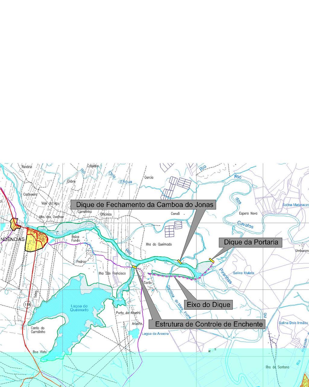 OUTROS PROJETOS BARRAGEM PORTO CARÃO Uso principal - controlar o avanço água salgada