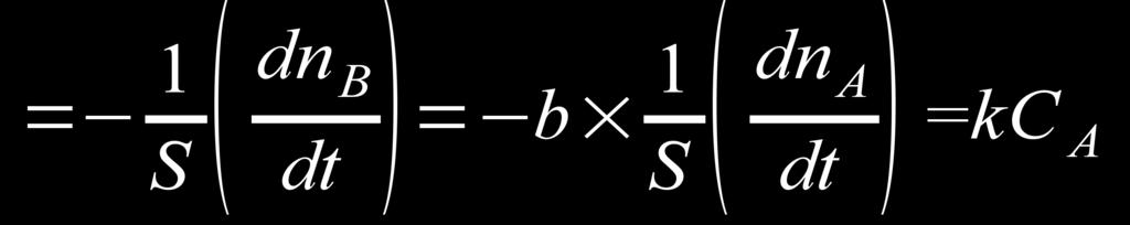 de mols de B e b é o coeficiente estequiométrico.