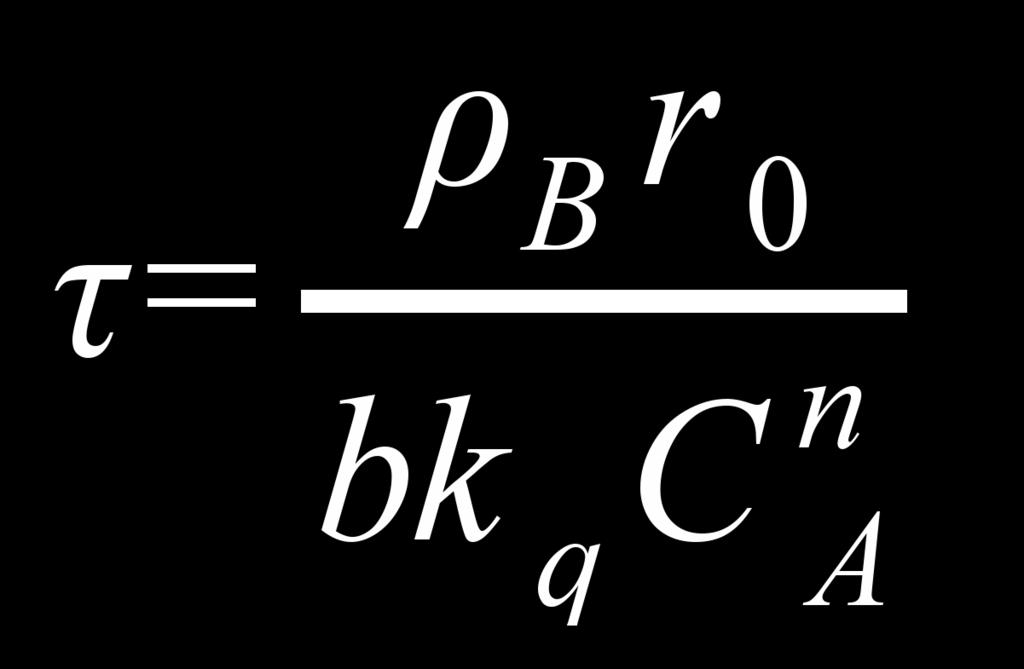 Além disso, Finalmente, 4 3 4 3 πr πr r volume(reagido) 3 0 3 X= = = 1 4 3 volume(inicial) r0 πr0 3 1 3