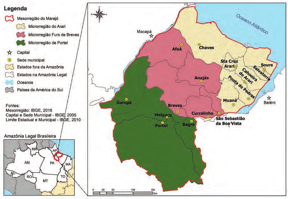 20 Estratégias locais de inovação, fortalecimento institucional e desenvolvimento sustentável 1. Apresentação O Marajó é uma mesorregião geográfica do estado do Pará com extensão territorial de 104.