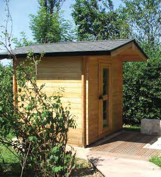 saunas sauna ExtErior country TRADIÇÃO OUTDOOR wellness características Construção de madeira maciça de 70 mm (Abeto) com encaixe macho/fêmea Esquadro de base e tábuas do