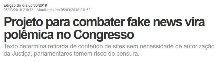 Ele define o que é uma notícia falsa, a chamada fake news.