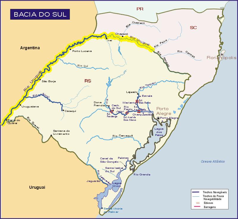Pertence à Bacia Platina junto com o rio Paraná e com o rio