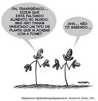 EXERCÍCIO ENEM - 2012 Na charge faz-se referência a uma modificação produtiva ocorrida na agricultura.