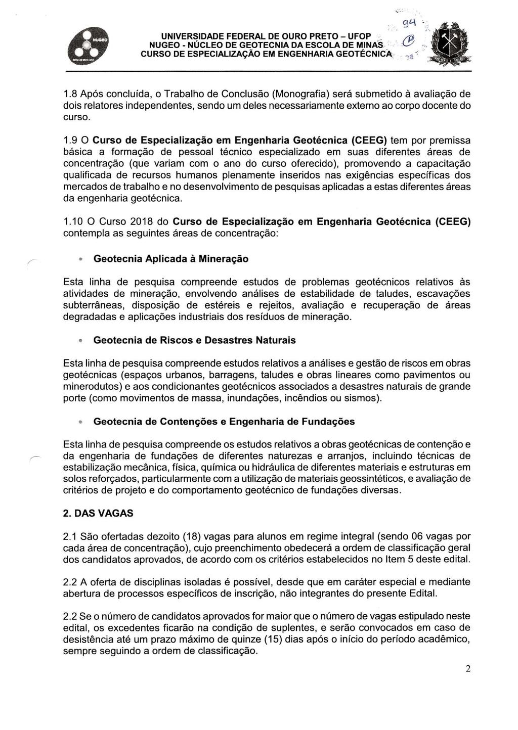 NUGEO - NÚCLEO DE GEOTECNIA DA ESCOLA DE MINAS 3 l 1.