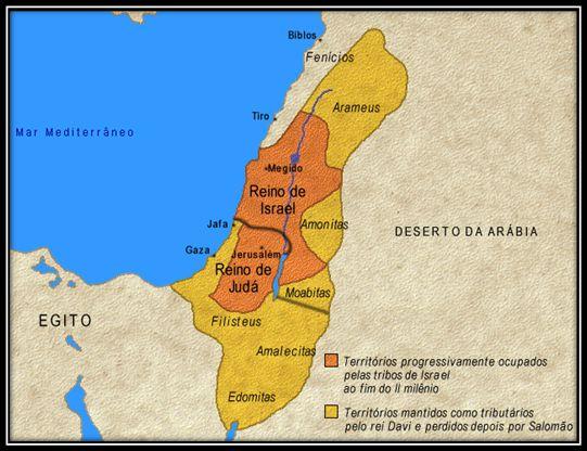 Hebreus Unificação das tribos e surgimento da monarquia (Fase dos Reis) Auge com rei Davi e seu filho Salomão Cisma após a morte de Salomão Reino de