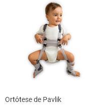 Ortótese de Pavlik Ortótese pediátrica até 2 anos de idade, com tirantes e peitilho fabricado em veludo.