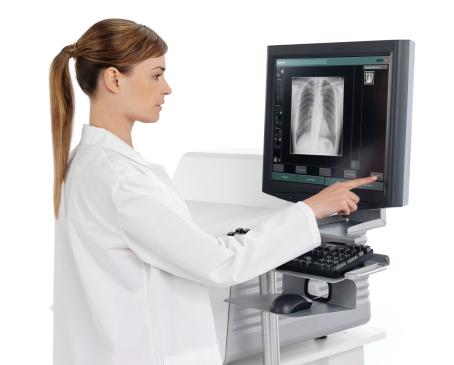 salas de radiologia e vários detectores Plataforma única para CRs e DRs, facilitando a