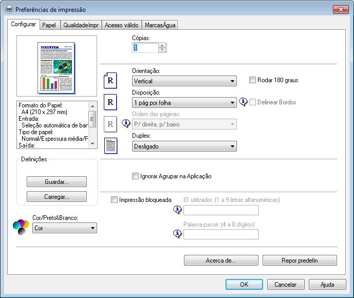 3. Imprimir Documentos Operação Básica de Impressão O procedimento seguinte explica como executar a impressão básica. O procedimento nesta secção é um exemplo baseado no Windows 7.