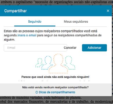 Os realces e anotações criados pelos usuários da Minha Biblioteca que você segue aparecerão no seu Bloco de Notas, junto com quaisquer realces criados por você.