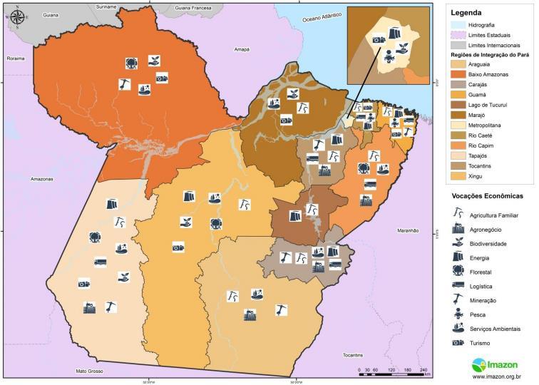 VOCAÇÕES ECONÔMICAS Todas as 12 RIs do Pará têm potencial para algumas das nove vocações econômicas