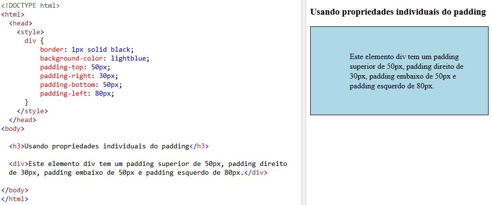 19) Padding: as propriedades de padding são usadas para gerar um espaço em torno do conteúdo de um elemento, dentro de quaisquer bordas definidas.