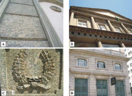(A)Palácio do Catete; (B) Arquivo Nacional; (C) Palácio da Geologia / DNPM; (D)Centro Cultural Banco do Brasil;