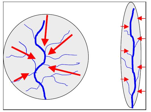 Características Físiográficas de uma Bacia Hidrográfica 1) Área de Drenagem 2) Forma da Bacia Hidrográfica (BH):