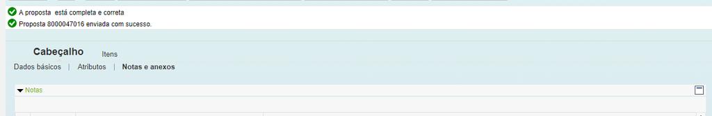 Envio de Proposta Após adicionar todas as