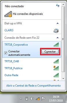 09. Na próxima tela, apesar de estar escrito "A tentativa de conexão não pôde ser concluída", clique em "Conectar" para prosseguir com a conexão. 10.