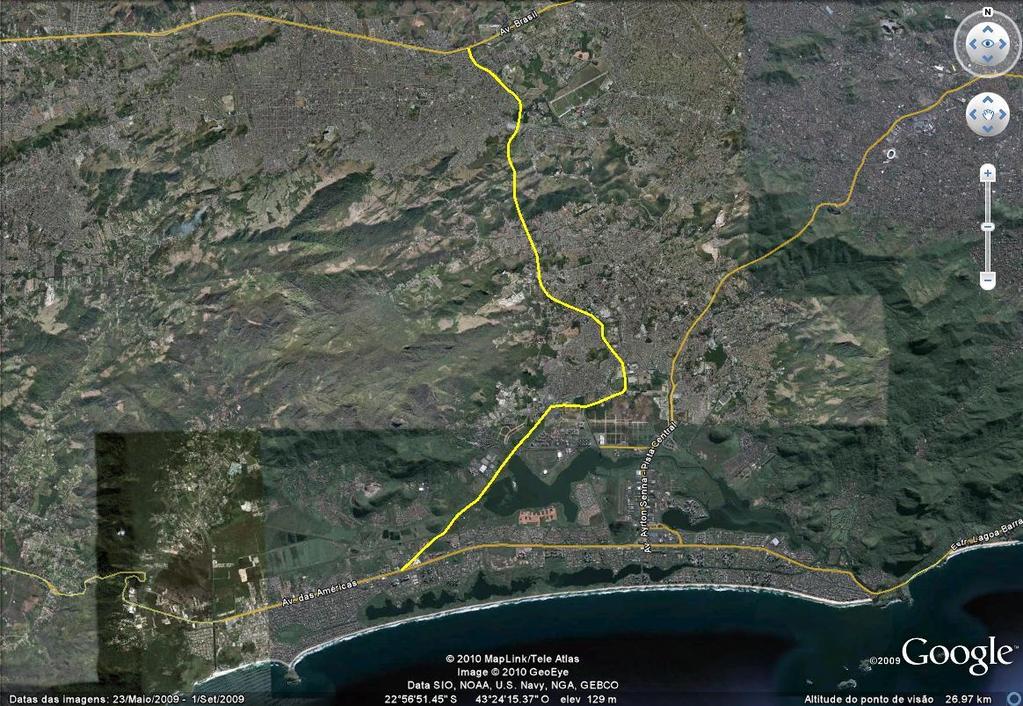 7 2.2 Zonas envolvidas Figura 2.1 Traçado da TransOlímpica São diversas as zonas localizadas nas imediações da TransOlímpica, localizadas, principalmente, na Zona Oeste do município do Rio de Janeiro.