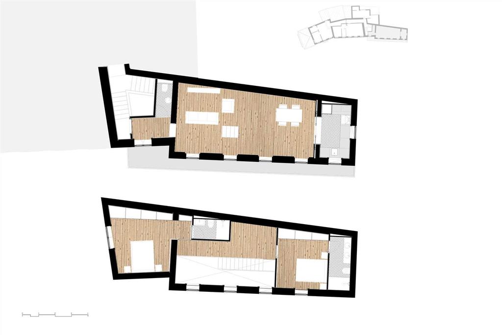 FRAÇÃO M + Mezanino - Piso 2 e 3 T2 + Mezanino -