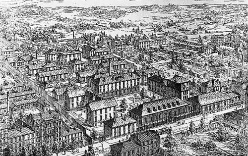 Thomas Hospital, Londres, Henry Currey 1861-1866 Hôpital Saint-Eloi, corte transversal