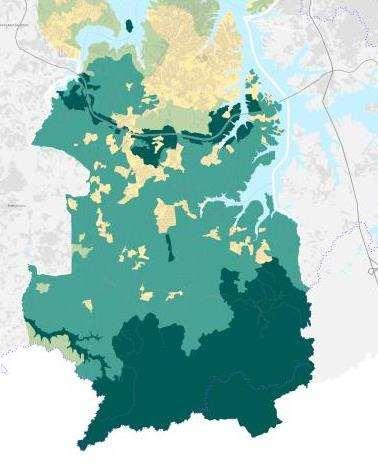 ÁREA RURAL NO SUL DO MUNICIPIO Conter expansão urbana no sul do Município Plano de desenvolvimento sustentável na zona rural com fortalecimento da agroecologia, do ecoturismo