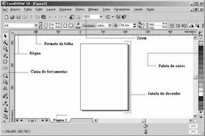 Centro de Ensino Profissionalizante Extensão [Corel DRAW - 10] Para iniciar um novo gráfico, clique em Novo gráfico. O ambiente de trabalho do CorelDRAW é bastante completo é de fácil manuseio.