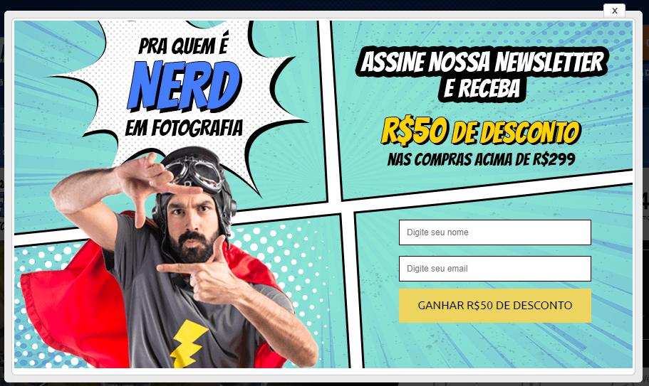 Com o intuito de conquistar o visitante e garantir os dados de contato,