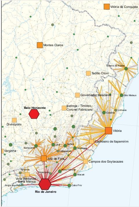 Rede Urbana A rede urbana é formada pelo sistema de cidades, no território de cada país interligadas umas às