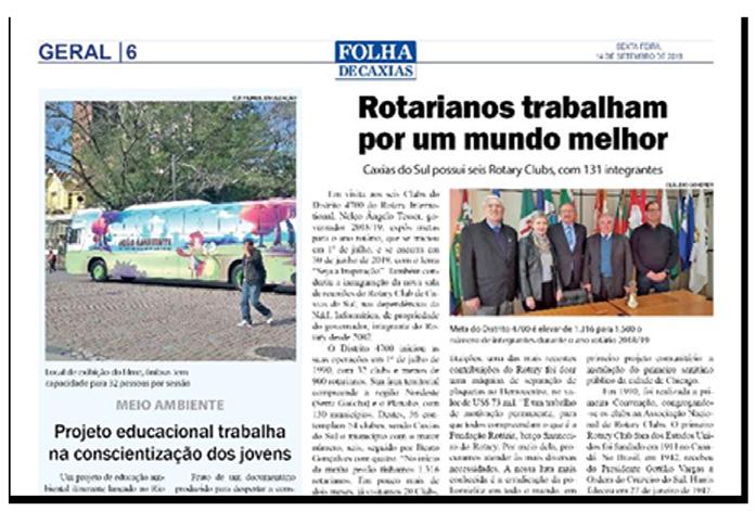 14 SET/2018 Folha de Caxias - impresso Projeto