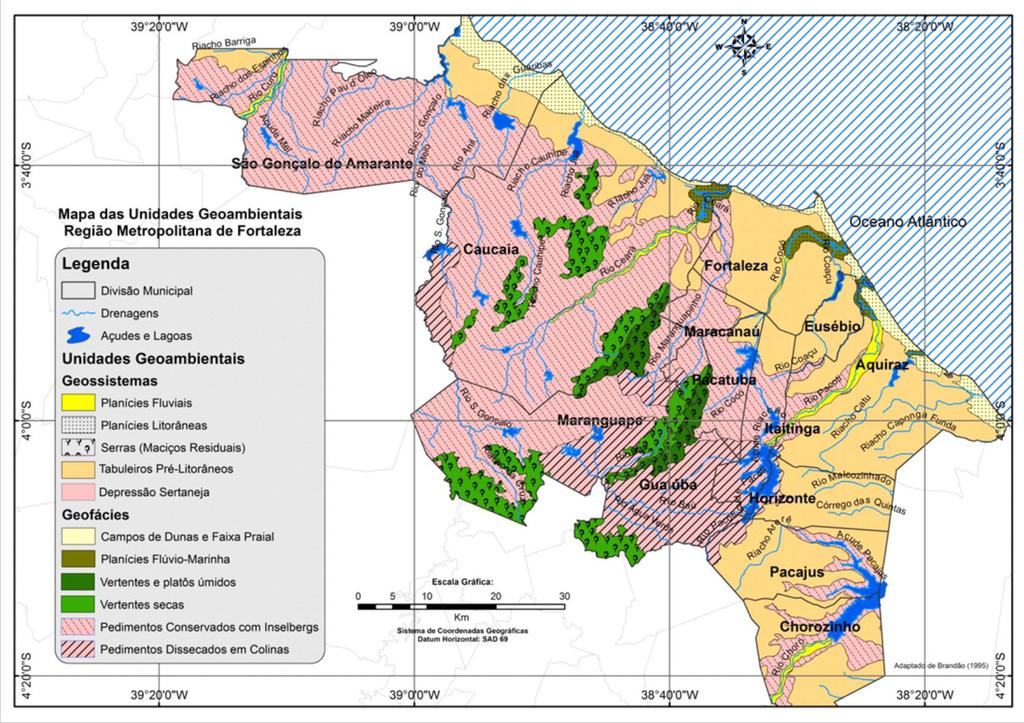 FIGURA 3. Mapa das Unidades Geoambientais da RMF.
