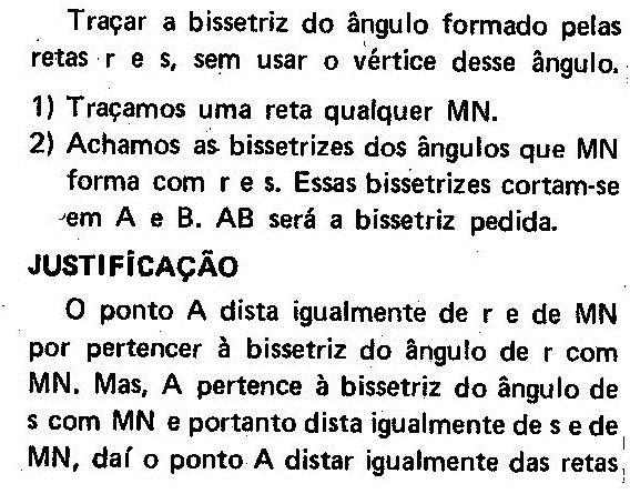 05. Construção de uma bissetriz sem utilizar o vértice.