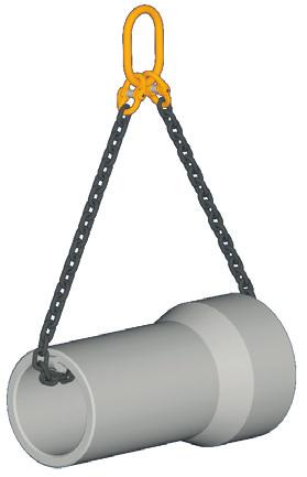 Uso e manutenção seguros As pernas das lingas de corrente podem ser conectadas à carga de várias maneiras a) Perna reta Neste caso os terminais inferiores são