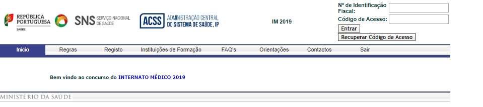 O candidato pode ver o estado da sua candidatura, inserindo o Nº de Identificação Fiscal e o Código de acesso e pressionando o botão de Entrar.