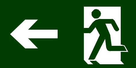 acima da porta, para indicar o seu acesso S4 Saída de emergência Símbolo: retangular Fundo: verde Pictograma: fotoluminescente S5 a) indicação do sentido do acesso a uma saída que não esteja