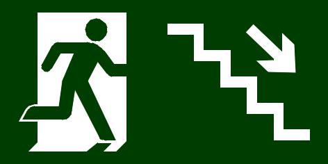 Código Símbolo Significado Forma e cor Aplicação S8 S9 Símbolo: retangular Indicação do sentido de fuga no interior das escadas.